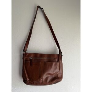 Women's Wild West Los Angeles Brown Distressed Leather Crossbody Bag